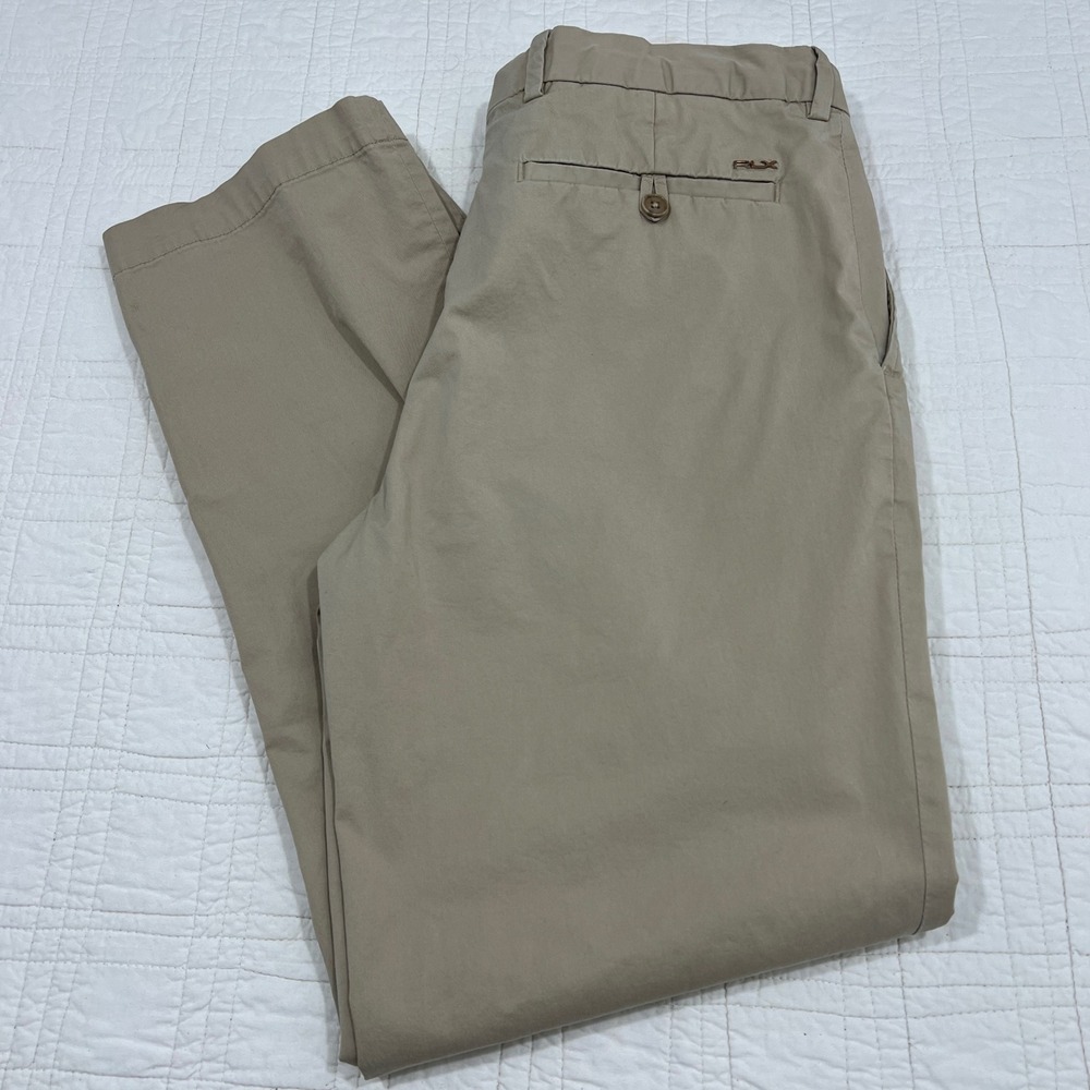 RLX Ralph Lauren Mens Khaki Chino Golf Pants Stretch Cotton Twill Tan 34x32